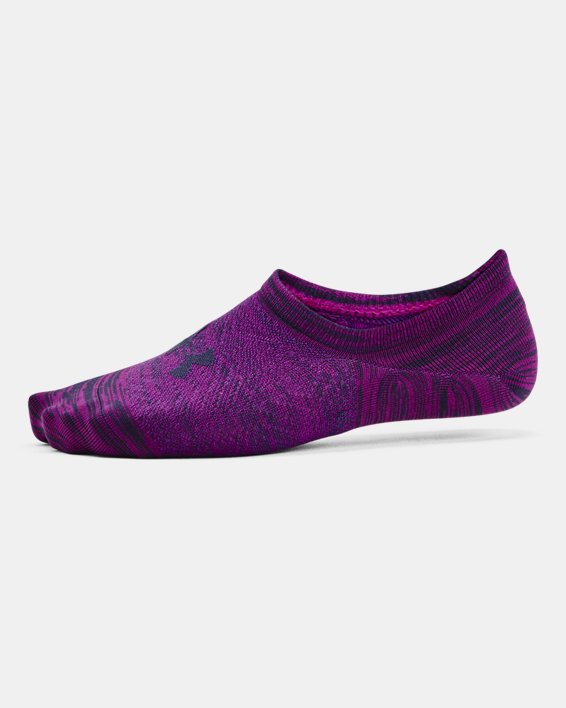 Paquete de 3 calcetines UA Breathe Lite Ultra Low Liner para mujer, Purple, pdpMainDesktop image number 3